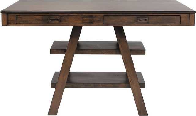 Coaster® Dewey Walnut 2-Drawer Counter Height Table with Open Shelves-1