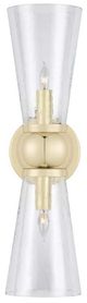 Currey & Company Byford Brass/Clear Bath Wall Sconce-1