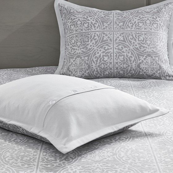 Olliix by Madison Park Signature Windham Grey King Jacquard Comforter Set-3