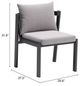 Zuo® Modern Horizon 2-Piece Gray Aluminum Fabric Outdoor Dining Chair Set-4