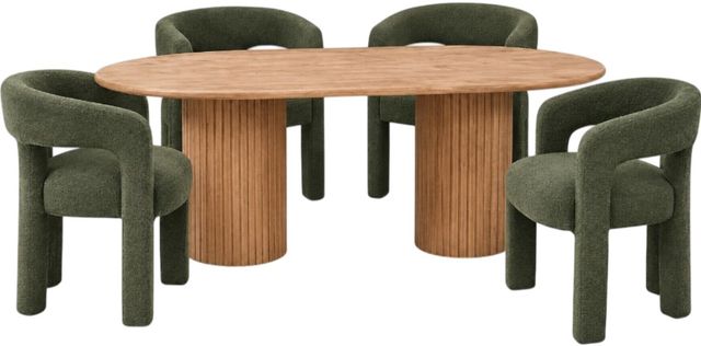 Jofran Inc. Breck/SVEN 7-Piece Brown/Forest Dining Table Set-0