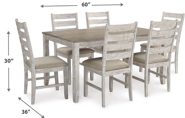 Signature Design by Ashley® Skempton 7-Piece Light Brown/White Dining Table Set-1