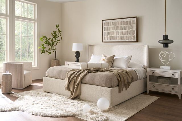 Universal Explore Home™ Avaline Owen Sheldon Ivory/White Oak Queen Storage Panel Bed-1