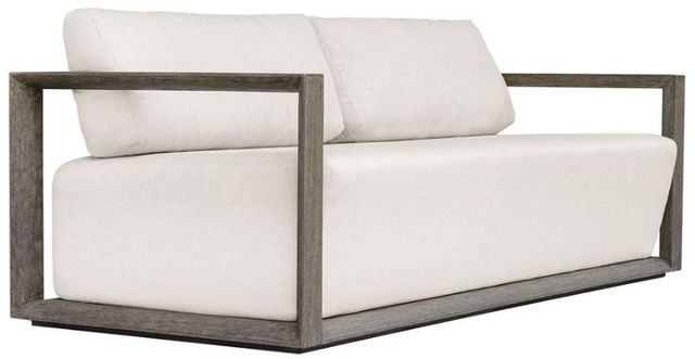 Uttermost® Remsen Oyster/Weathered Gray Fabric/Wooden Outdoor Sofa-0