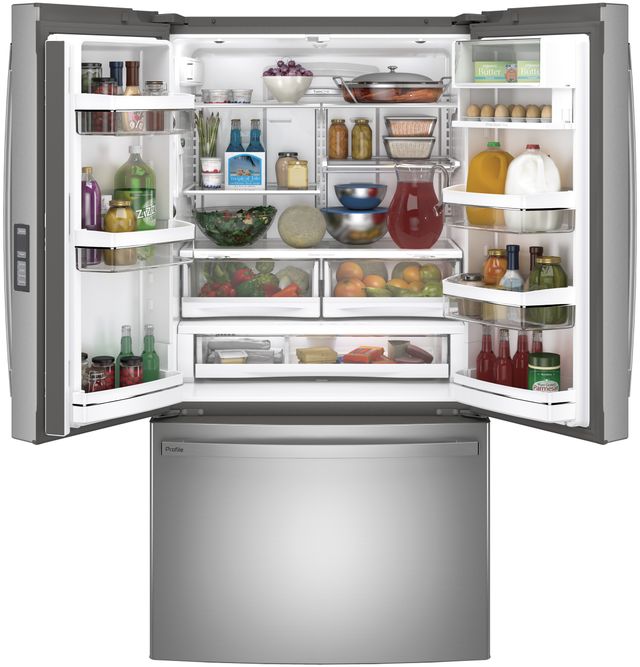 GE Profile™ 36" 23.1 Cu. Ft. Fingerprint Resistant Stainless Steel Counter Depth French Door Refrigerator-2