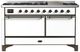Ilve® Majestic III 60" White Pro Style Dual Fuel Liquid Propane Range with Solid Door and Burnished Trim-0