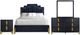New Classic® Home Furnishings Empire 4-Piece Black Queen Panel Bedroom Set-0