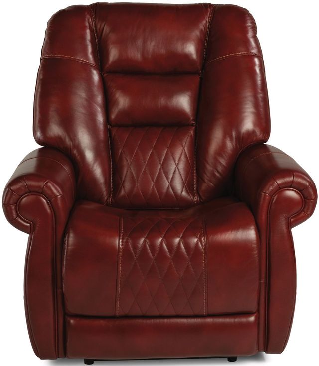 Flexsteel® Maverick Dark Red Power Recliner with Power Headrest and Lumbar-1