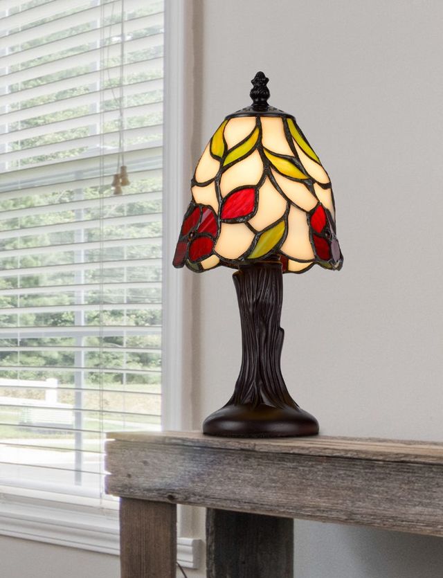 Cal® Lighting & Accessories Tiffany Dark Bronze/Green/Red Accent Lamp-2