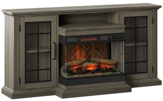 ClassicFlame® Saw Cut Oak Traditional TV Stand for TVs up to 65" with Electric Fireplace-0