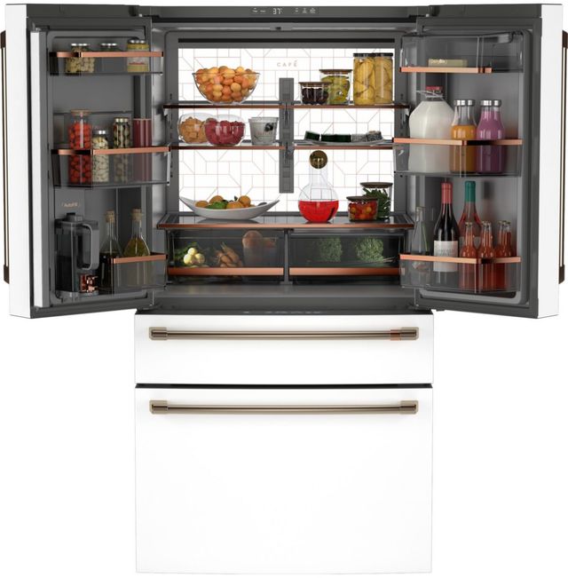Café™ 36'' 23.2 Cu. Ft. Matte White Smart Counter Depth French Door Refrigerator with Dual Dispense AutoFill  Pitcher-3