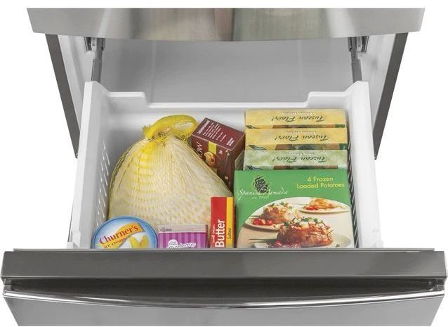 GE® 11.9 Cu. Ft. Stainless Steel Counter Depth Bottom Freezer Refrigerator-8