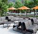Homecrest™ Outdoor Living Customizable Infiniti Aluminum/Fabric Outdoor Sling Armless Chat Chair-1