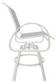 Telescope Casual Aruba Abalone/Snow Aluminum/Fabric Outdoor Sling Balcony Height Swivel Cafe Chair-2
