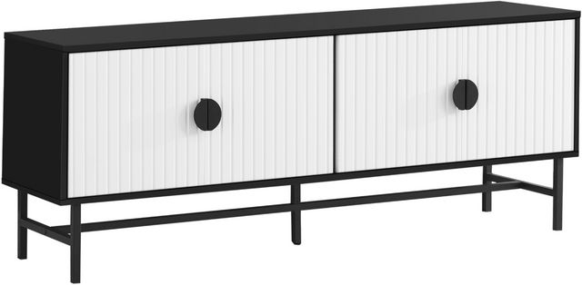 60 Po Meuble Télé de Monarch Specialties - Blanc/Noir