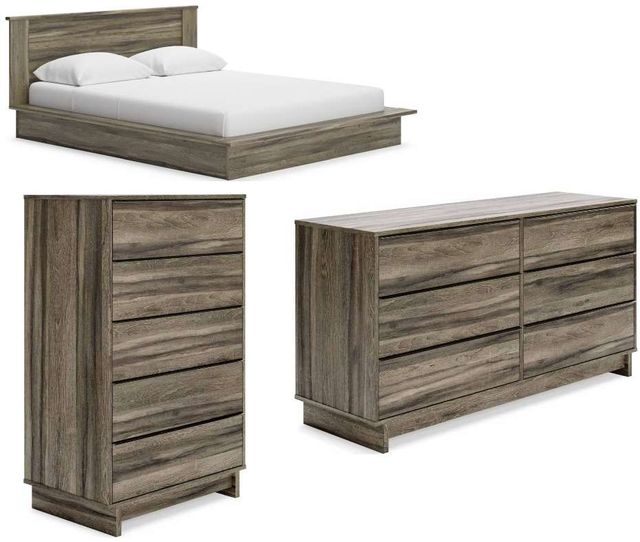 Signature Design by Ashley® Shallifer 3-Piece Brown Queen Panel Bed Set-0