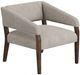 International Furniture Direct Murcia Ivory/Lacquer Brown Upholstered Accent Chair-0
