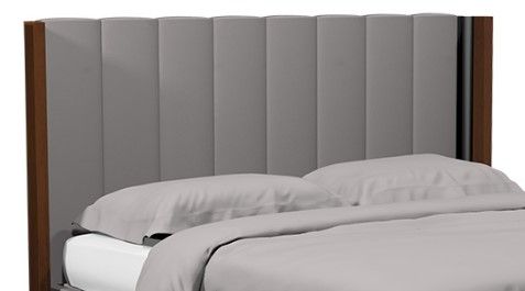 Country View Woodworking American Modern Brown Maple Vertical Panel Upholstered Queen Bed-1