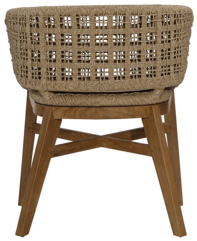 Dovetail Furniture Keith Ivory/Natural Rope/Teak Outdoor Dining Chair-4