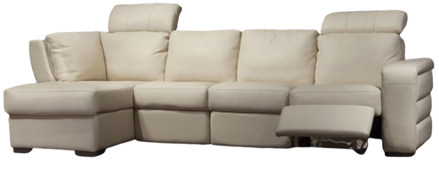 Fornirama 3745 2-Piece Off-White Reclining Sectional with Adjustable Headrest Set-0