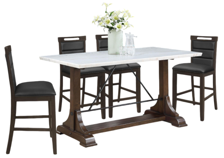 Coaster® Aldrich 5-Piece Dark Brown/White Counter Height