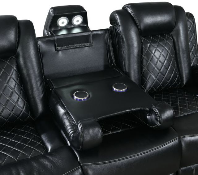New Classic® Home Furnishings Orion II Black Dual Manual Reclining Sofa-4