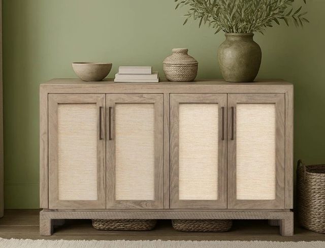 International Furniture Direct Solara White Console-1