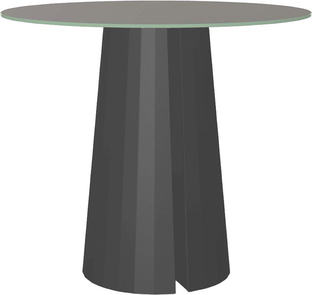 Amisco Customizable Gemma 48" Round Bar Height Pub Table with 0.5" Taupe Glass Top-0