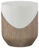 Century® Outdoor Complements Danny White Concrete/Wooden Outdoor Side Table with Brown Base-0