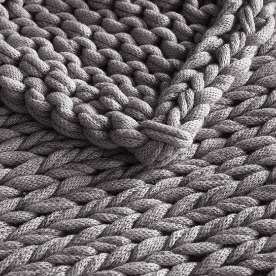 Olliix by Madison Park Chunky Double Knit 1 Dark Grey Handmade Chunky Double Knit Throw-1