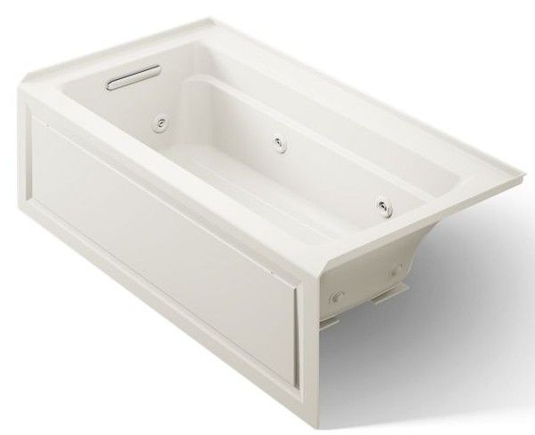 KOHLER® Archer® White 60" x 32" Alcove Heated Whirlpool Bath - Right Drain-0