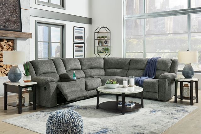 Signature Design by Ashley® Goalie 6-Piece Pewter Reclining Sectional-4