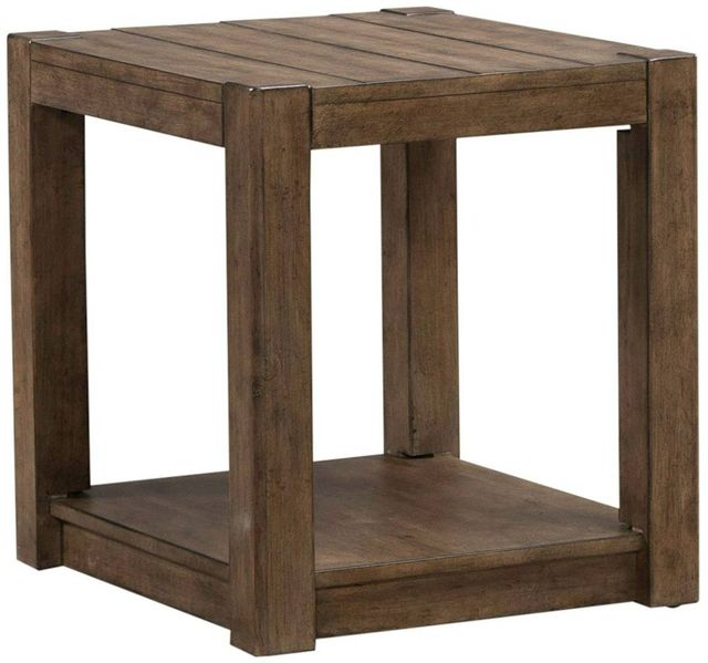 Liberty Furniture Broadmore Cobblestone Brown Square Chairside Table-0