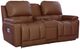 La-Z-Boy® Greyson Caramel Leather Power Reclining Loveseat with Console, Headrest, and Lumbar-0