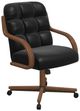 Chromcraft Customizable Ryland Tufted Back Swivel Tilt Caster Casual Dining Chair-5