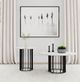 Coaster® Haven White End Table with Black Base-3