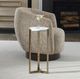 Uttermost® Pietra White Drink Table with Antique Brass Legs-1