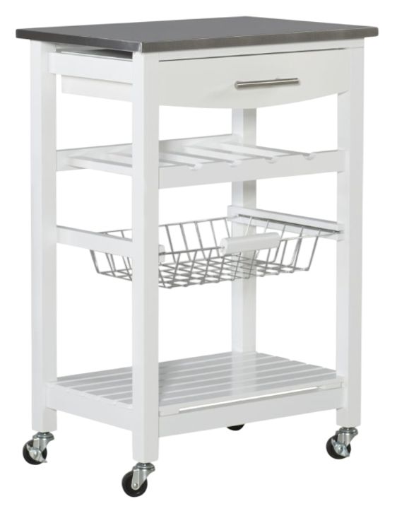 Linon Zoey White Kitchen Cart-0