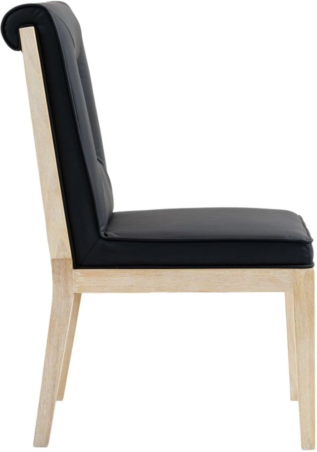 Meridian Furniture Gwendolyn Black/Natural Vegan Leather Dining Side Chair-3