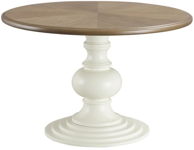 Signature Design by Ashley® Shatayne Taupe Dining Table with Antique White Pedestal -0