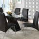 Furniture of America® Wailoa Glass Top Dining Table with Black Base -2