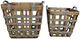 A & B Home 2-Piece Brown Wooden Woven Basket Set-0