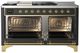 Ilve® Majestic III 60" Graphite Matte Pro Style Dual Fuel Natural Gas Range with Solid Door and Brass Trim-1