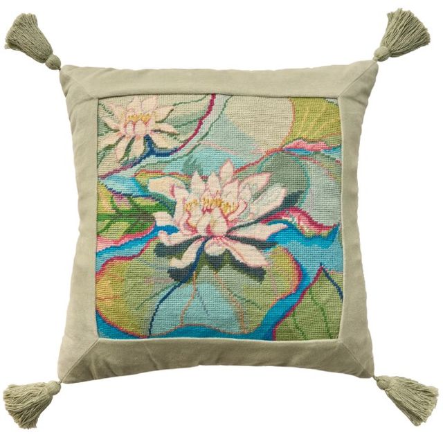 Nourison Home™ Mina Victory Vintage Pillow Blue 19"x19" Throw Pillow-0