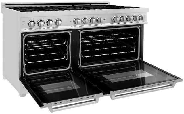 ZLINE 60" Satin Stainless Steel Pro Style Dual Fuel Range-3
