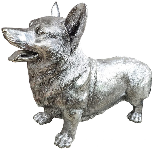 Moe's Home Collection Silver Maggie The Corgy Figurine-1