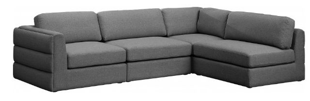 Meridian Furniture Beckham 4-Piece Grey Linen Polyester Modular Sectional-0