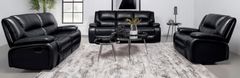 Coaster® Camila 3-Piece Black Upholstered Manual Reclining Living Room Set