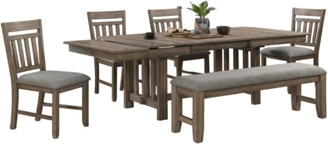 New Classic® Home Furnishings Harrisburg 6-Piece Walnut Brown Dining Set-0