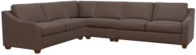 La-Z-Boy® Charlie Cognac Leather Sectional with Custom Layout Options-0